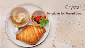  Presentation with croissant - PPT layouts featuring coffee-cup-berries-and-croissant background and a lemonade colored foreground