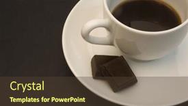  Presentation with coffee cup diary - PPT theme with coffee cup detail with two chunks of chocolate for a great business break background and a tawny brown colored foreground