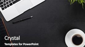  Presentation with cup coffee - Presentation theme having coffee cup notepad and plant background and a dark gray colored foreground