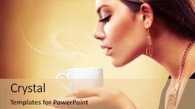  Presentation with beverage tea - Audience pleasing presentation design consisting of coffee cup of hot backdrop and a lemonade colored foreground