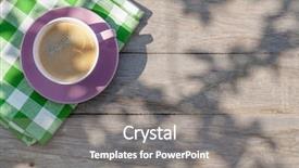  Presentation with coffee cup - Theme having coffee cup on garden table background and a  colored foreground