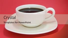  Presentation with coffee cup - Beautiful slides featuring coffee cup on red background backdrop and a soft green colored foreground
