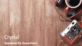  Presentation with space travel - Slide deck consisting of coffee cup on wood background and a coral colored foreground