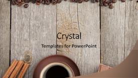  Presentation with chocolate cup cakes - Theme with coffee cup spices and chocolate background and a mint green colored foreground