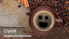  Presentation with coffee chocolate - Colorful presentation design enhanced with coffee cup spices and chocolate backdrop and a tawny brown colored foreground