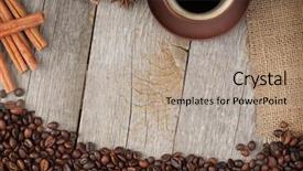  Presentation with chocolate cup cakes - Slide set consisting of coffee cup spices and chocolate background and a mint green colored foreground