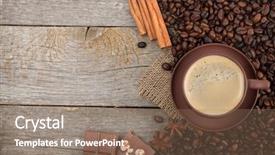  Presentation with coffee chocolate - Presentation theme enhanced with coffee cup spices and chocolate background and a coral colored foreground