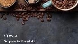  Presentation with coffee beans - Slides with coffee-cup-sugar-and-roasted background and a dark gray colored foreground