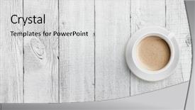  Presentation with coffee cup - Cool new presentation theme with coffee cup top view backdrop and a light gray colored foreground