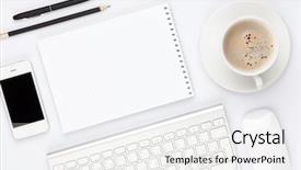  Presentation with cup coffee - Presentation theme featuring coffee cup top view background and a white colored foreground