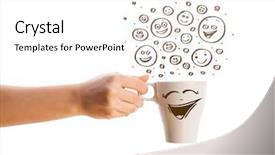  Presentation with cup coffee - PPT layouts enhanced with coffee-cup with brown hand background and a white colored foreground