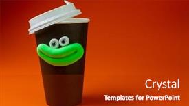  Presentation with advertisement - Cool new slides with coffee-cup-with-eyes backdrop and a crimson colored foreground