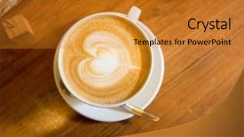  Presentation with coffee cup diary - Slide set consisting of coffee cup with heart shape background and a gold colored foreground