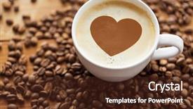 Presentation with valentines day - Audience pleasing theme consisting of coffee cup with heart stencil backdrop and a tawny brown colored foreground