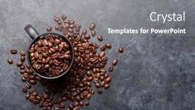  Presentation with dark space - Colorful slide set enhanced with coffee-cup-with-roasted-beans backdrop and a gray colored foreground