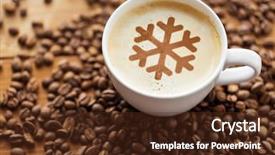  Presentation with bar drinks wine - Cool new slides with coffee cup with snowflake stencil backdrop and a tawny brown colored foreground