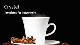  Presentation with coffee cup - PPT theme enhanced with coffee-cup-with-spices background and a black colored foreground