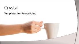  Presentation with cup coffee - Theme featuring coffee-cup with white copy background and a white colored foreground