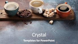  Presentation with coffee beans - Colorful PPT theme enhanced with coffee cups beans and brown backdrop and a gray colored foreground