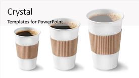  Presentation with coffe - Beautiful slides featuring coffee cups isolated on white backdrop and a white colored foreground