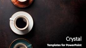  Presentation with old fashioned country kitchen - Beautiful PPT theme featuring coffee cups on old kitchen backdrop and a black colored foreground