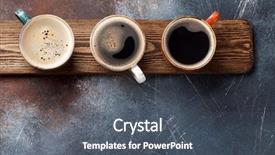  Presentation with wooden board empty table top - Theme featuring coffee cups on wooden board background and a dark gray colored foreground