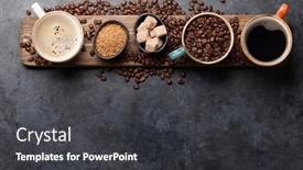  Presentation with dark space - Theme with coffee-cups-sugar-and-roasted background and a dark gray colored foreground