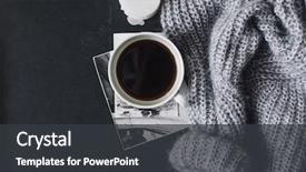  Presentation with cold coffee - PPT layouts featuring coffee drink on black background and a dark gray colored foreground