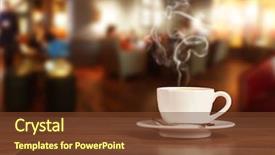  Presentation with blur - Cool new presentation design with coffee drink on wooden table backdrop and a tawny brown colored foreground