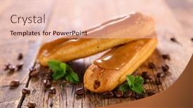  Presentation with french pastry - Slides enhanced with coffee-eclair-traditional-french-pastry background and a lemonade colored foreground
