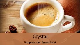  Presentation with coffee cup - Audience pleasing slide deck consisting of coffee espresso cup of coffee backdrop and a coral colored foreground