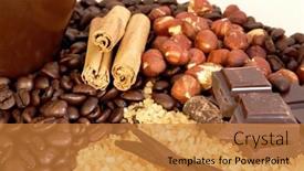  Presentation with coffee beans - Audience pleasing slide deck consisting of coffee-flavors-coffee-beans backdrop and a  colored foreground