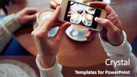  Presentation with cappuccino - Slides consisting of coffee food - two cups of cappuccino cheesecake background and a tawny brown colored foreground