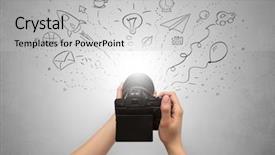  Presentation with doodle - Beautiful slide set featuring coffee gallery - naked hand photo shooting backdrop and a  colored foreground