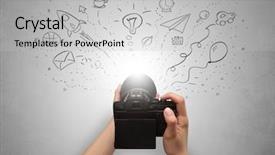  Presentation with doodle - Audience pleasing PPT layouts consisting of coffee gallery - naked hand photo shooting backdrop and a  colored foreground