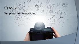  Presentation with doodle - Slide deck enhanced with coffee gallery - naked hand photo shooting background and a  colored foreground