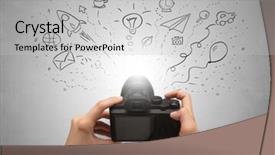  Presentation with gallery - Theme featuring coffee gallery - naked hand photo shooting background and a  colored foreground