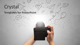  Presentation with doodle - Slides consisting of coffee gallery - naked hand photo shooting background and a  colored foreground