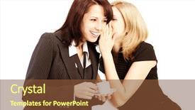  Presentation with business women - Beautiful theme featuring coffee gossip rumors secret backdrop and a tawny brown colored foreground