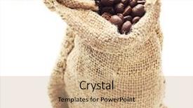  Presentation with canvas - Amazing presentation theme having coffee grain in canvas sack backdrop and a coral colored foreground