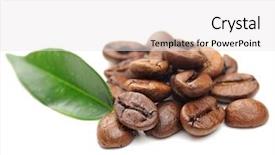  Presentation with grains - Colorful slide deck enhanced with coffee grains and leaves isolated backdrop and a  colored foreground