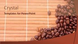  Presentation with grains - Audience pleasing presentation consisting of coffee-grains-on-brown-background backdrop and a coral colored foreground