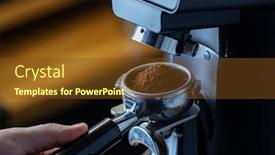  Presentation with coffee - Presentation theme enhanced with coffee-grinder-grinding-coffee-pouring background and a tawny brown colored foreground