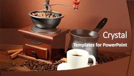  Presentation with coffee cup diary - Beautiful presentation featuring coffee grinder turk and cup backdrop and a  colored foreground