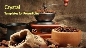  Presentation with coffee cup - Colorful PPT layouts enhanced with coffee grinder turk and cup backdrop and a  colored foreground