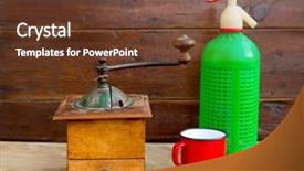  Presentation with vintage retro - Presentation with coffee grinder with vintage soda background and a  colored foreground