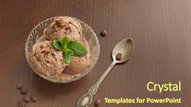  Presentation with ice cream popsicles organic dietary - Amazing presentation design having coffee ice cream in glass backdrop and a tawny brown colored foreground