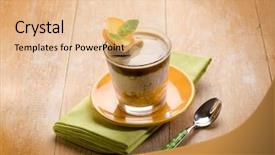  Presentation with cold coffee - Cool new PPT layouts with coffee ice cream with peach backdrop and a lemonade colored foreground
