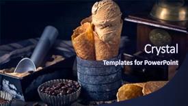  Presentation with ice cream cone - Presentation theme enhanced with coffee ice cream background and a navy blue colored foreground