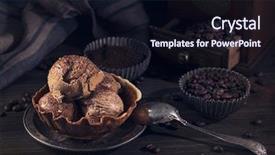  Presentation with ice cream cone - Slide deck with coffee ice cream background and a wine colored foreground